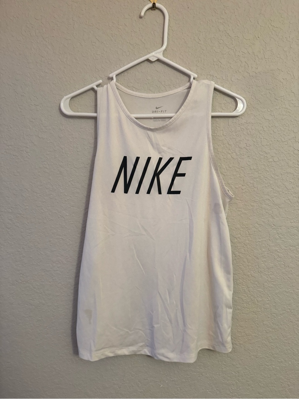 Nike White Tank Top with Black NIKE Print